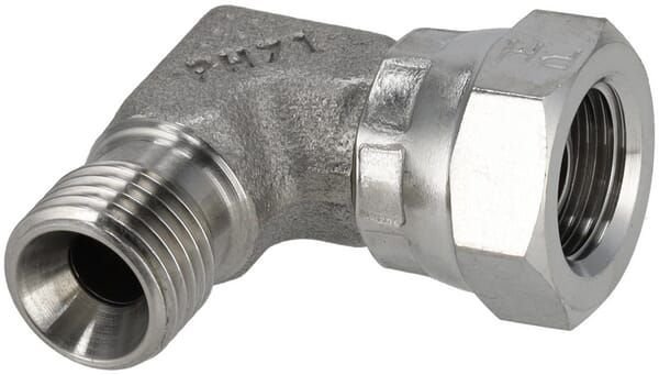 Pièces agricoles - Hydraulique - Raccord coudé M/F 1/4" BSP SS