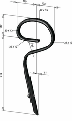 Pièces agricoles - Travail du sol - Dent à ressort 32x12x536mm droit avec pointe