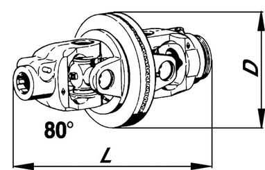 Pièces agricoles - Transmission - Joint grand angle W2480-S4