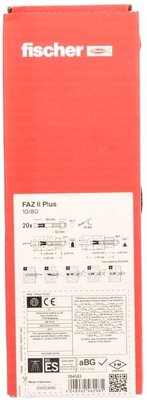 Pièces agricoles - Fasteners - FISCHER FAZ II Plus 10/80 EV (10x165) 20 pièces