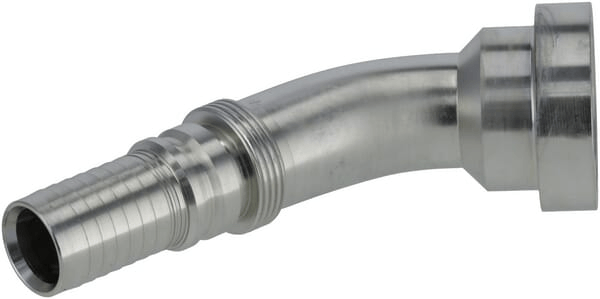 Pièces agricoles - Hydraulique - Raccord à sertir 4SH-DN25 avec flasque ø54,0 mm 45°