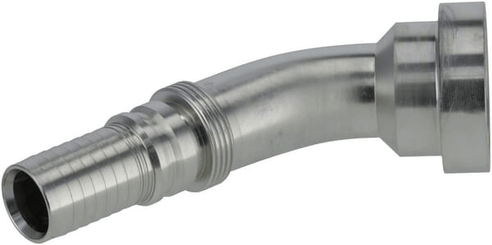 Pièces agricoles - Hydraulique - Raccord à sertir 4SH-DN25 avec flasque ø54,0 mm 45°