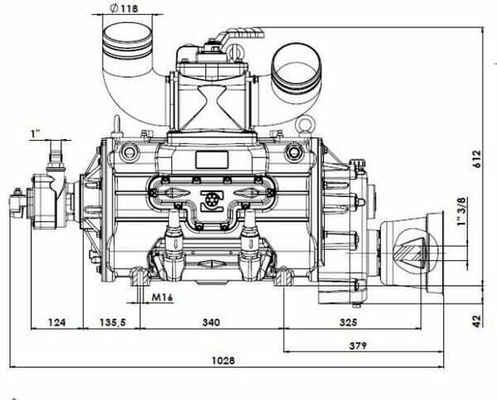 Pièces agricoles - Fertilisation & Lisier - Entraînement de pompe à vide à prise directe CCW 18620 l/min avec lubrification automatique et Ballast B.P.