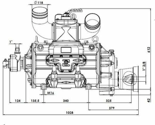 Pièces agricoles - Fertilisation & Lisier - Entraînement de pompe à vide à prise directe CCW 18620 l/min avec lubrification automatique et Ballast B.P.