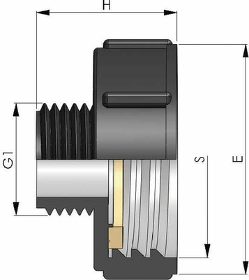 Pièces agricoles - Hydraulique - Adaptateur IBC m/f S60x6 - 1"