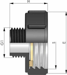 Pièces agricoles - Hydraulique - Adaptateur IBC m/f S60x6 - 1"
