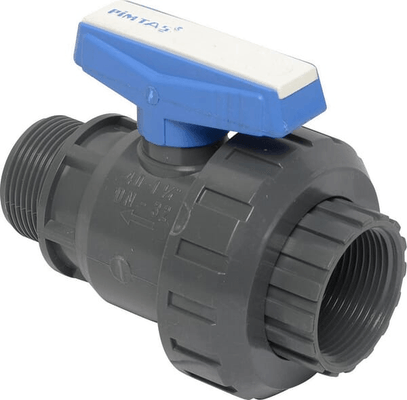 Pièces agricoles - Hydraulique - Robinet à bille PVC M1 1/4"xF1 1/4" simple union