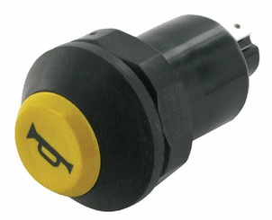 Pièces agricoles - Electricité - Interrupteur poussoir, Klaxon, rond, jaune
