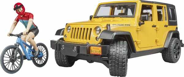 Loisirs - Jouets - Jeep Wrangler rubicon unlimited avec 1 VTT et cycliste
