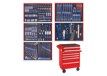 Outils - Outils divers - Jeu de douilles métriques 1/2" sur rail - 8 pièces