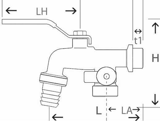 Pièces agricoles - Hydraulique - Tap double outlet 1/2''