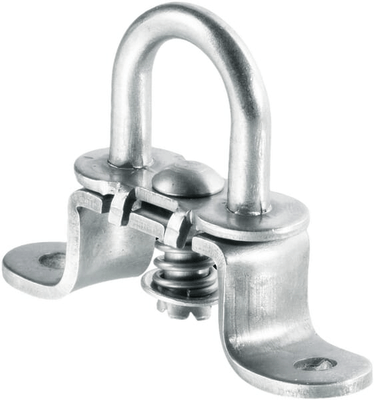 Pièces agricoles - Pièce divers - Agrafe tournante pour œillets ovales 42x22 mm entraxe des trous : 51 mm, acier inoxydable