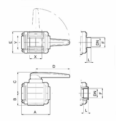 Pièces agricoles - Pièce Pulvérisateur - Robinet à boisseau sphérique 2 voies filetage femelle 3", bille UHMW