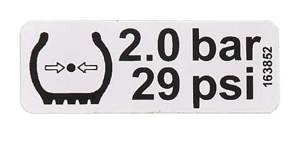 Pièces agricoles - Machines - Autocollant « 2,0 bars » Fella