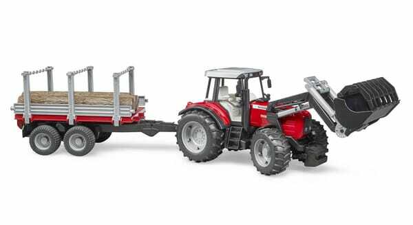 Loisirs - Jouets - Massey Ferguson 7480 avec chargeur frontal et remorque à bois