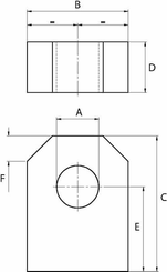 Pièces agricoles - Hydraulique - Bande fixation 70x50 - 100 - ø30