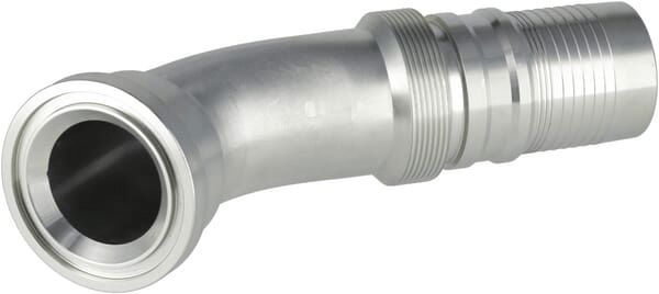 Pièces agricoles - Hydraulique - Raccord à sertir 4SH-DN50 avec flasque ø71,4 mm 45°