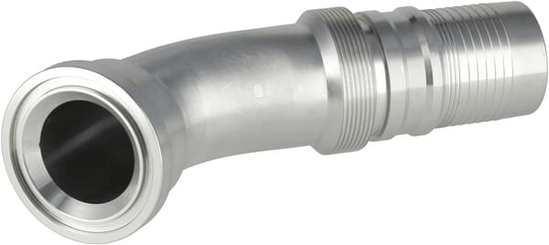 Pièces agricoles - Hydraulique - Raccord à sertir 4SH-DN50 avec flasque ø71,4 mm 45°