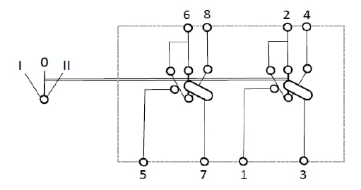 Pièces agricoles - Eclairage - Interrupteur à bascule, I-0-II, on-on-on, 12V, 8 broches, sensibilité de transmission, réglage double pas à pas