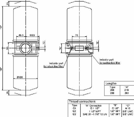 Pièces agricoles - Hydraulique - Tête de filtre MPS200/250-S-G1(1 1/2" BSP)