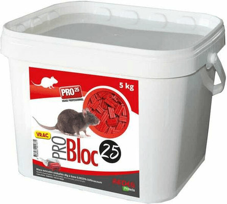 Pièces agricoles - Cloture,Jardin & Sylviculture - Raticide en blocs au difenacoum 5kg
