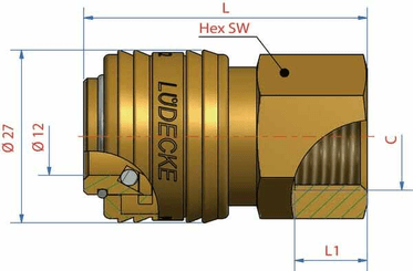Pièces agricoles - Pièce pneumatique - Raccord rapide f.fem. BSP 3/8"