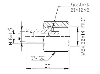 Pièces agricoles - Hydraulique - Adaptateur W24,32x14