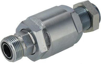 Pièces agricoles - Hydraulique - Raccord pivotant M 1-3/16 ORFS x M 1-3/16 ORFS passe cloison