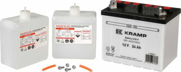 Pièces agricoles - Eclairage - Batterie 12V 24Ah 200A avec pack d'acide Kramp