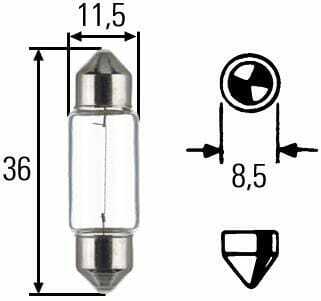 Pièces agricoles - Eclairage - Ampoule 12 V C5W 5 W SV8,5-8