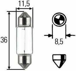 Pièces agricoles - Eclairage - Ampoule 12 V C5W 5 W SV8,5-8