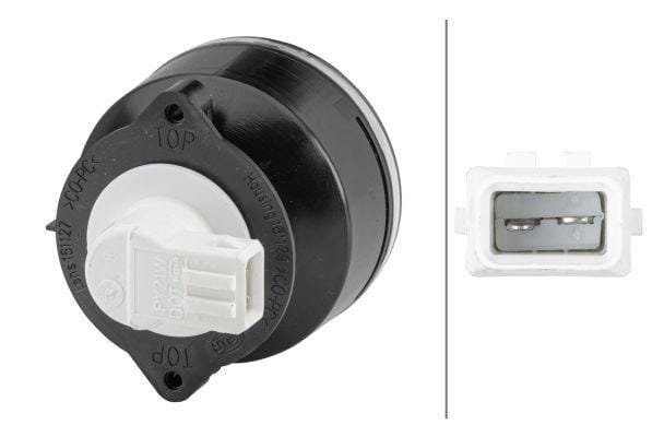 Pièces agricoles - Eclairage - Voyant lumineux 21W, rond, 24V, transparent/orange, à visser, Ø 66mm AMP prise, Hella