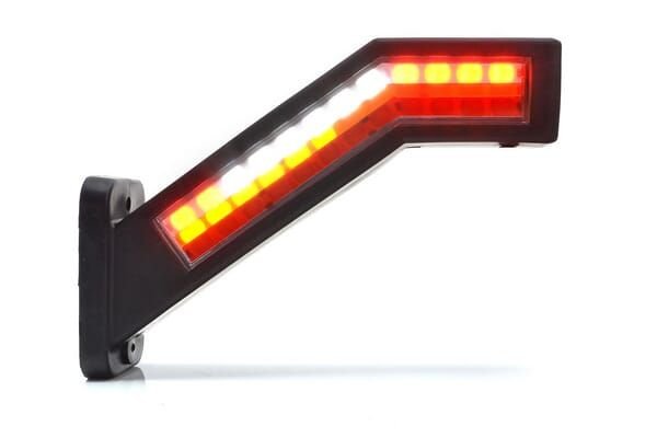 Pièces agricoles - Eclairage - Feu arrière multifonction LED, droit, rouge/orange/blanc, 12-24 V, 238 x 181 x 72 mm