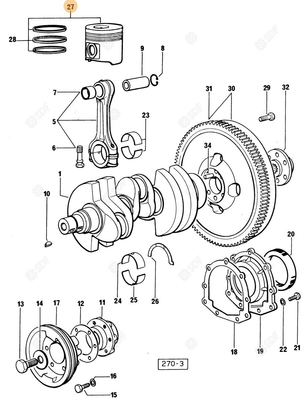 Pièces agricoles - Pieces moteur - PISTON COMPLET Deutz-Fahr origine
