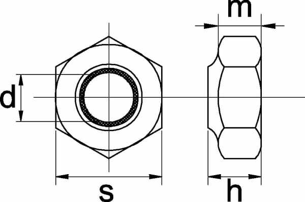 Pièces agricoles - Fasteners - Ecrou hexagonal autobloquant à bague nylon DIN985 M20x2.50 Kramp