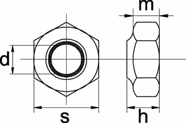 Pièces agricoles - Fasteners - Ecrou hexagonal autobloquant à bague nylon DIN985 M20x2.50 Kramp