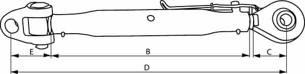 Pièces agricoles - Tracteur pièce adaptable - Barre de poussée rotule/chape 510, M36 cat.2/2