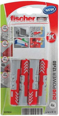 Pièces agricoles - Fasteners - Chevilles tous matériaux DuoPower 12x60 / Blister de 4