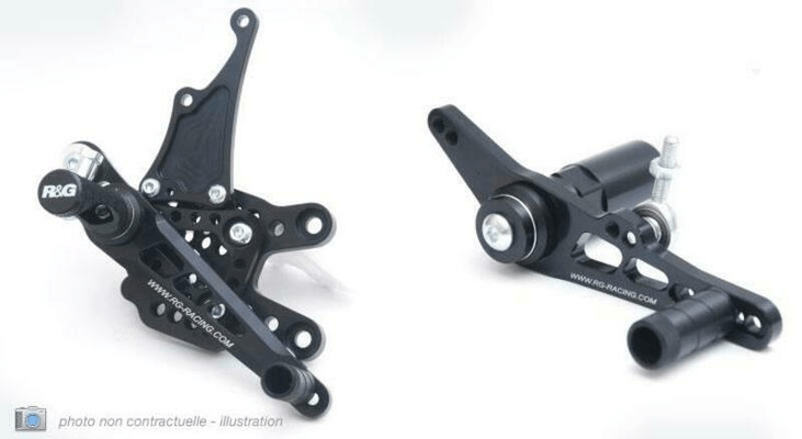 Pièces Quad & Motos - Equipement véhicule - Commandes reculées R&G RACING noir Kawasaki ZX10R