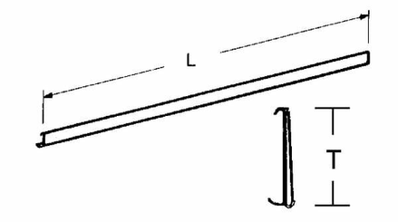 Pièces agricoles - Magasin - Rail étiq. 985mm vert RAL 6018