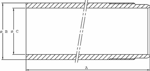 Pièces agricoles - Hydraulique - Tube PC30 course 200 L=231.5