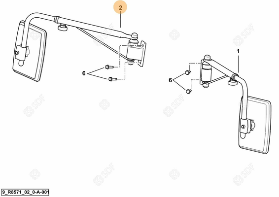 Pièces agricoles - Cabine et structure - RETROVISEUR