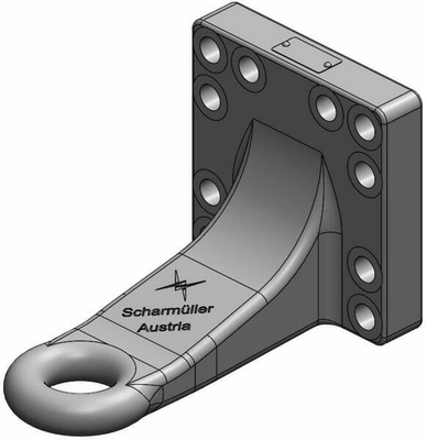 Pièces agricoles - Tracteur pièce adaptable - Oeillet de remorquage diamètre 50mm 160x160 déporté L255 DIN 9678-2
