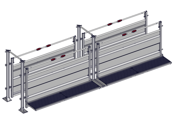 Materiels - Cage de contention - COULOIR DE CONTENTION FIXE SUR PLATINE L.6M V2
