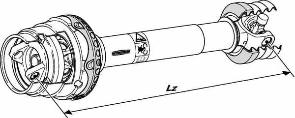 Pièces agricoles - Transmission - Cardan grand angle sans mâchoire WWE 2580 L: 860mm, Walterscheid
