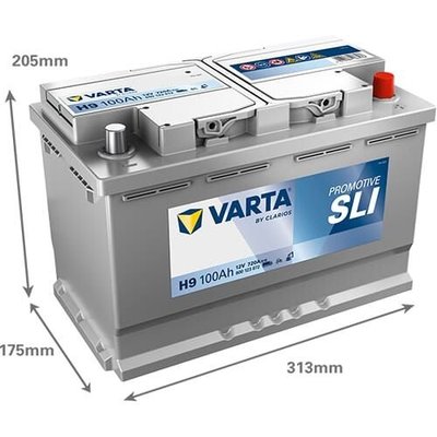 Pièces agricoles - Eclairage - Battery 12V 100Ah 720A H9 VARTA Promotive SLI