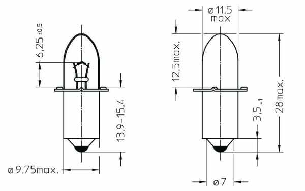 Pièces agricoles - Outils atelier - Ampoule 4,8V 0,75A (x2)