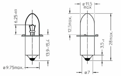 Pièces agricoles - Outils atelier - Ampoule 4,8V 0,75A (x2)