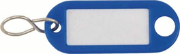Porte-clefs bleu avec label