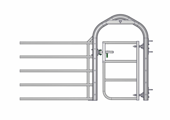 Materiels - Cage de contention - PACK DE 6 AVANT EX5 PASSAGE LARGE AVEC PORTILLON CINTRE